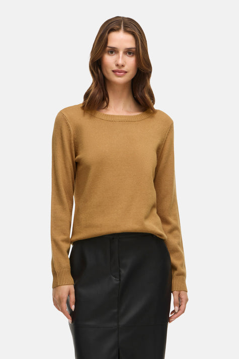 Pull met ronde hals - Geel