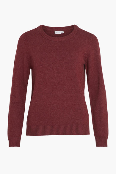 Sweat-shirt rouge avec col rond de VILA, tricoté en jersey.