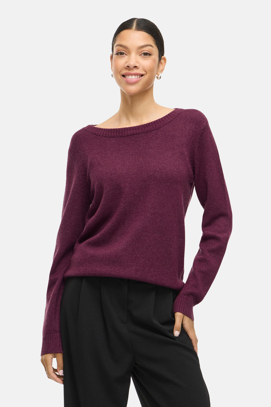 Pull met ronde hals - paars - VILA®