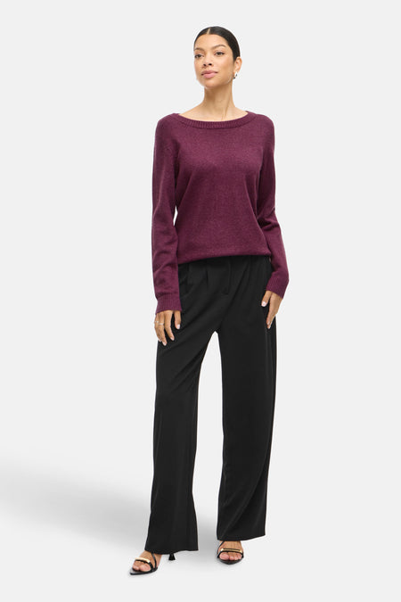 Pull met ronde hals - paars