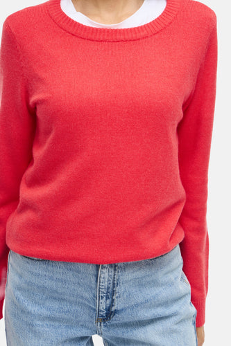 Pull met ronde hals - rood