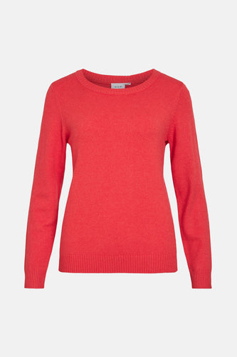 Pull met ronde hals - rood