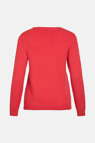 Pull met ronde hals - rood