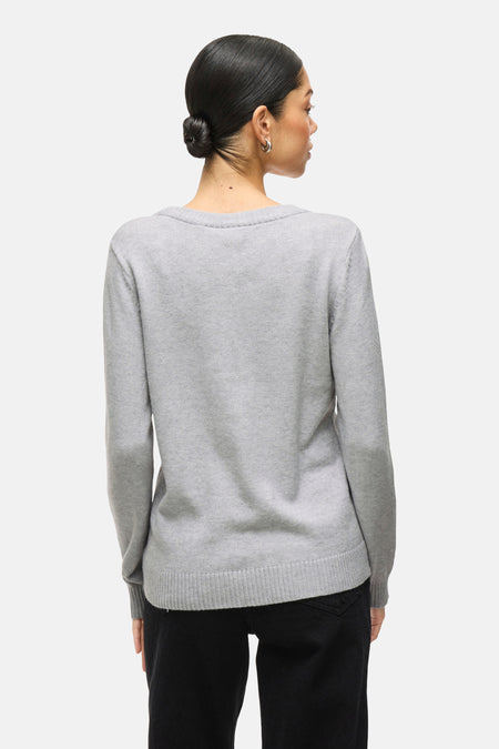 VIRIL O-NECK L/S  KNIT TOP - NOOS