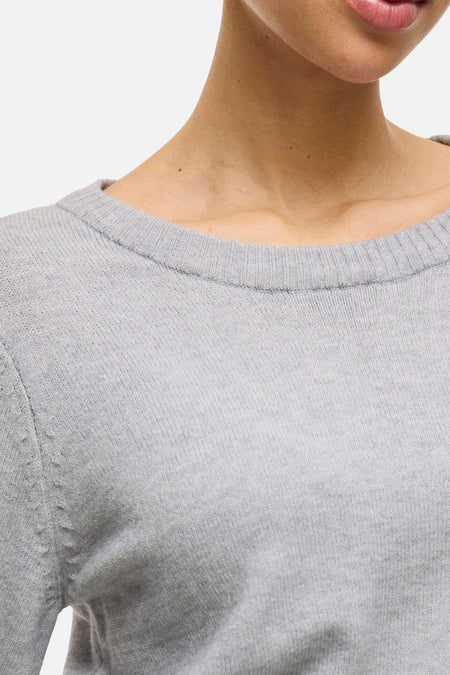 VIRIL O-NECK L/S  KNIT TOP - NOOS