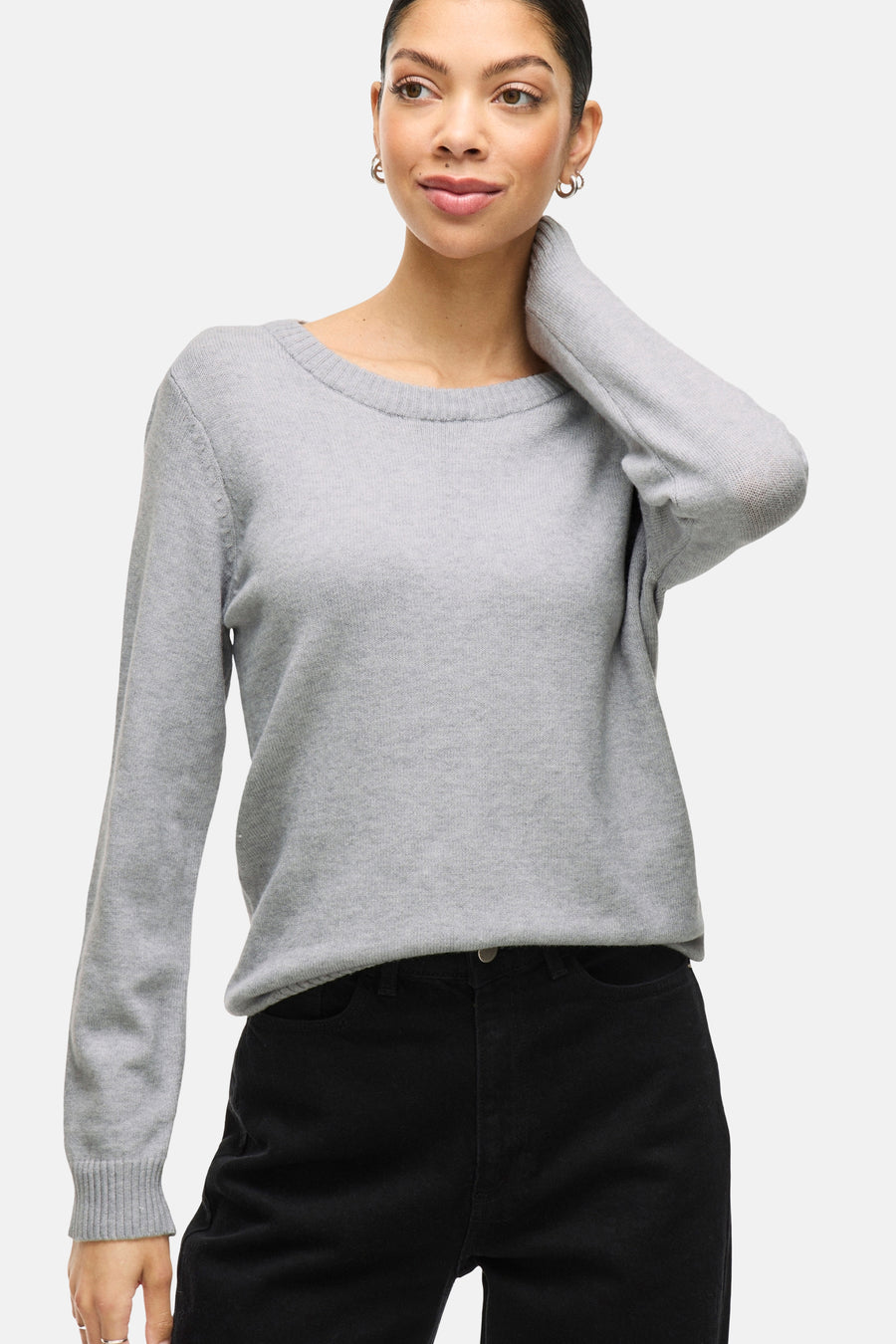 Pull met ronde hals - grijs - VILA®