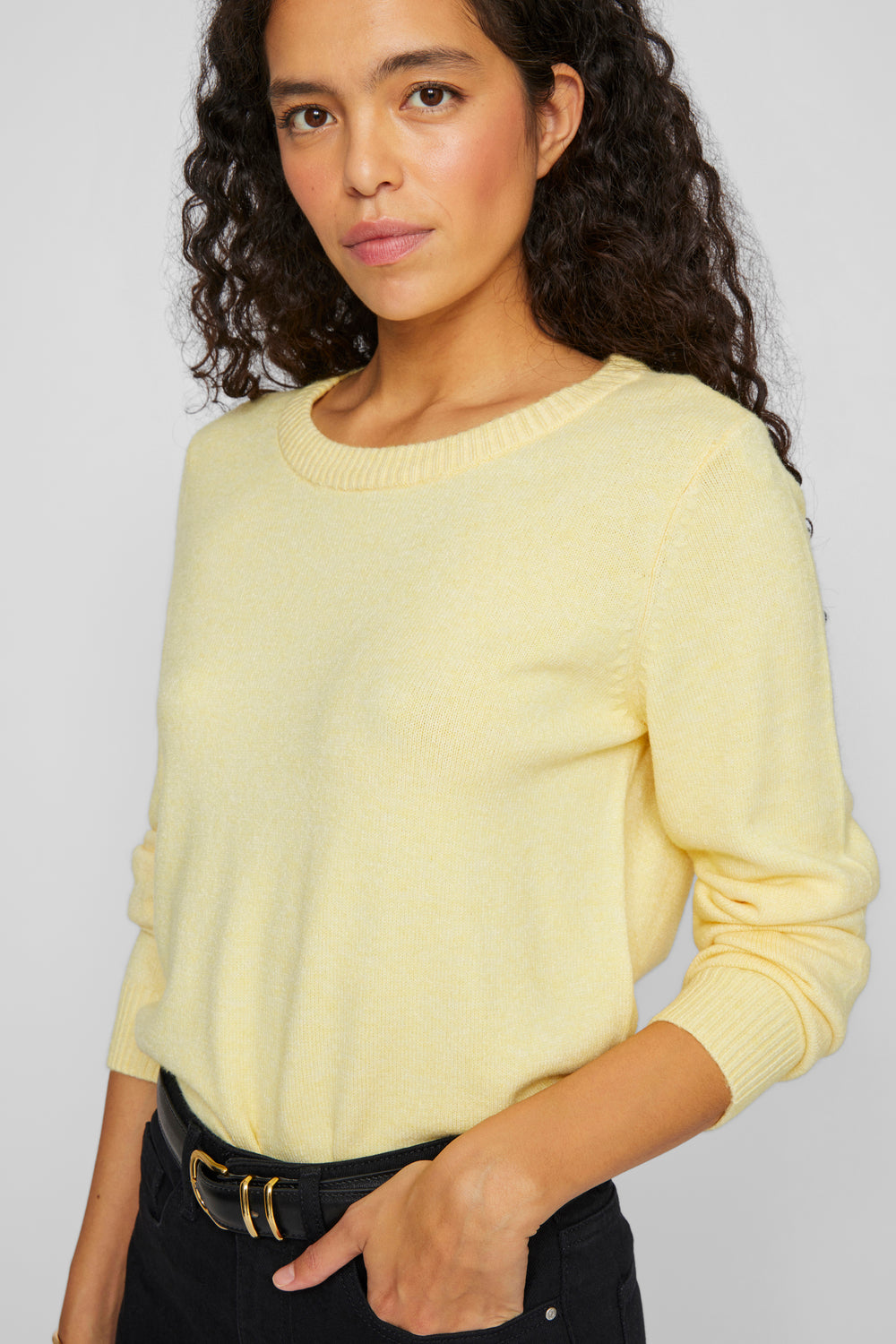 Pull col O Jaune - VILA®
