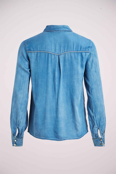 Chemisier (manches courtes) mid blue denim - VILA®