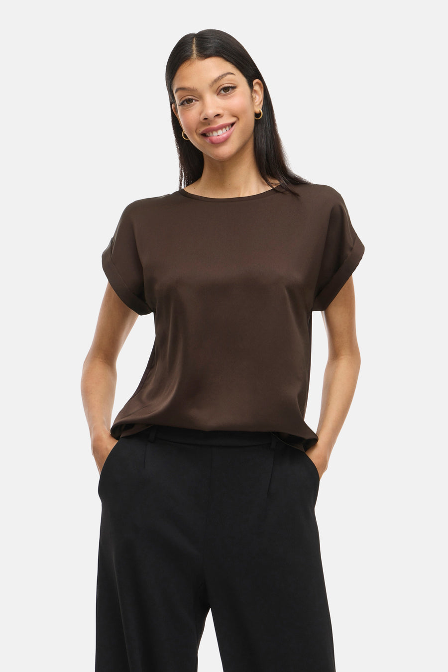 Top uni manche courte brun - VILA®