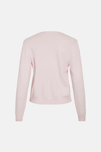Roze cardigan van VILA, met lange mouwen en een ribgebreide zoom.
