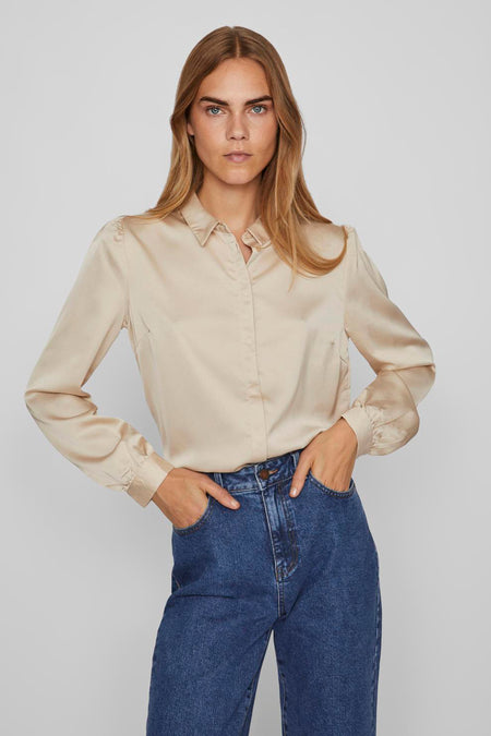 Hemd met lange mouwen - beige