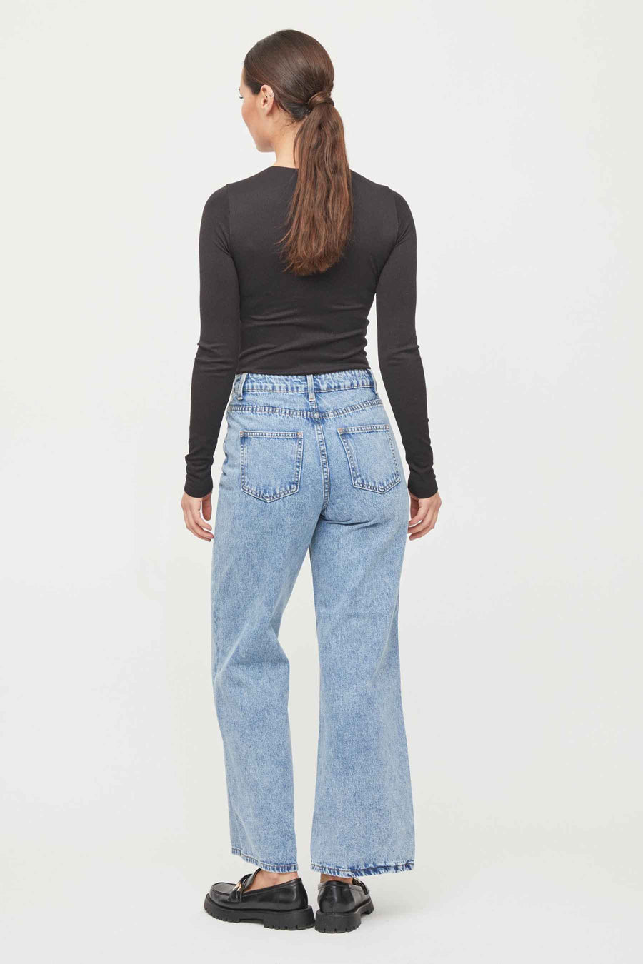 Wide jeans - mid blue denim