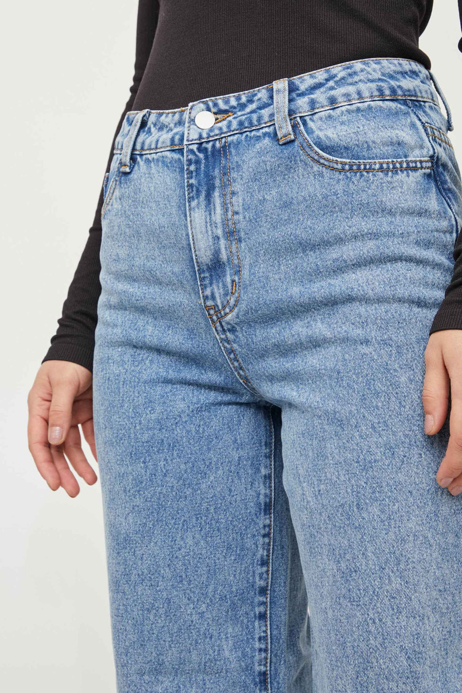 Wide jeans - mid blue denim