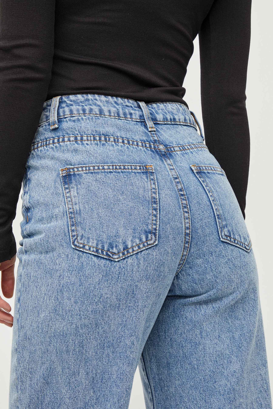 Wide jeans - mid blue denim