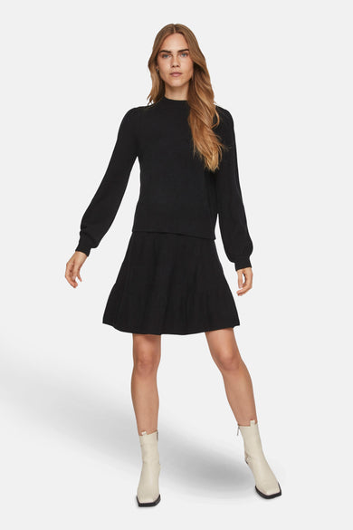 Pull-over noir avec col montant de VILA, avec des manches longues.