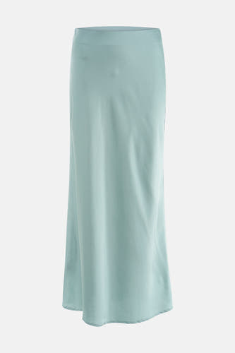 Lange lichtblauwe rok van VILA® met gladde, soepelvallende stof en hoge taille.
