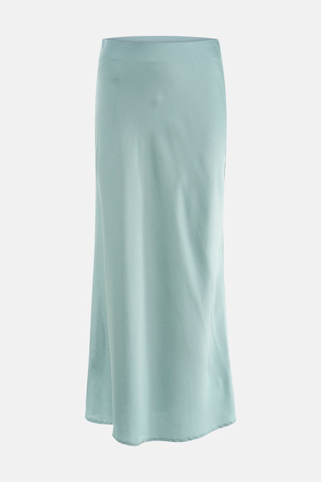 Jupe longue bleu clair de VILA® avec un tissu lisse et fluide et une taille haute.