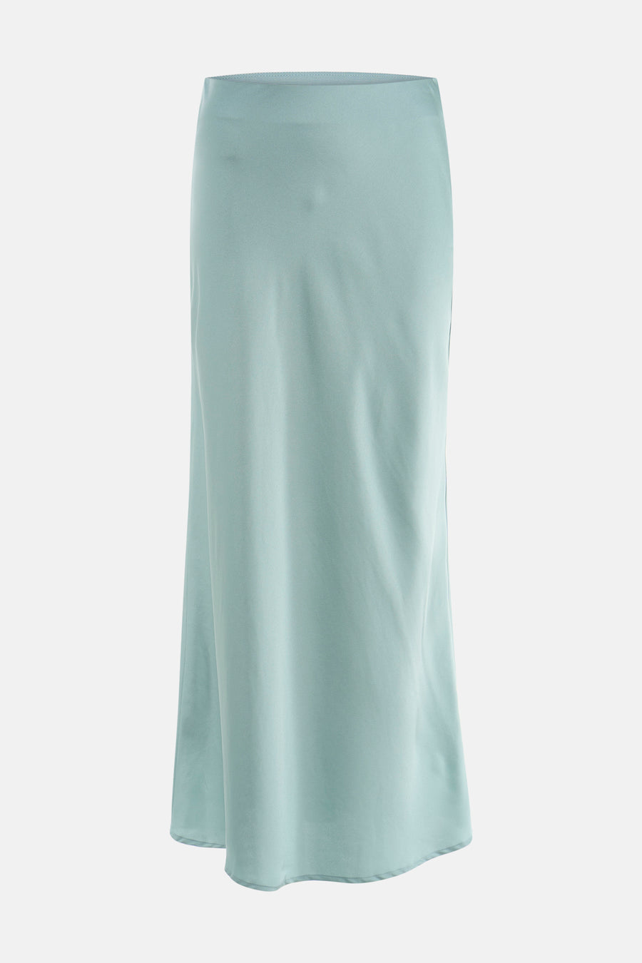 Lange lichtblauwe rok van VILA® met gladde, soepelvallende stof en hoge taille.