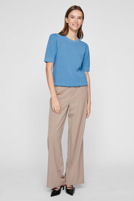 VIDALO O-NECK S/S KNIT TOP - NOOS
