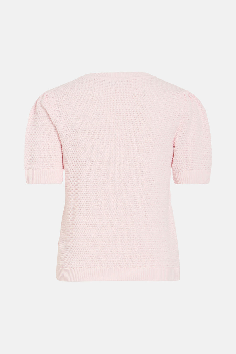 Pull rose à manches courtes et à motif finement tricoté de VILA®.