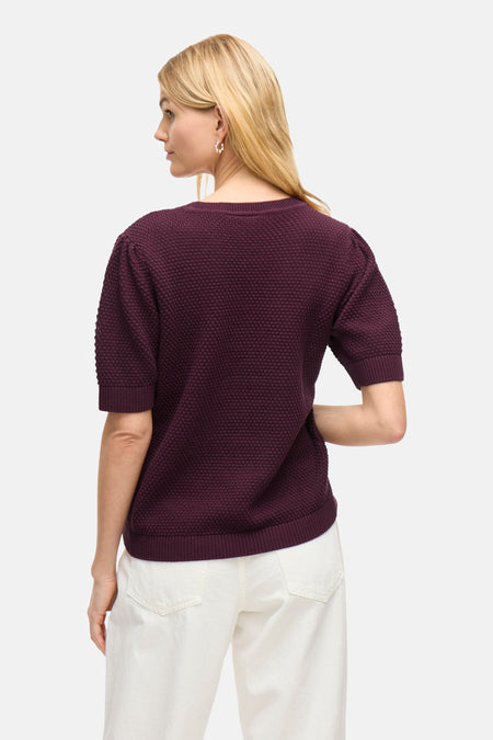 VIDALO O-NECK S/S KNIT TOP - NOOS