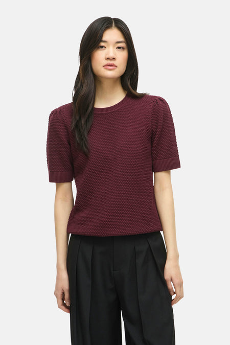 Pull met korte mouwen - Bordeaux