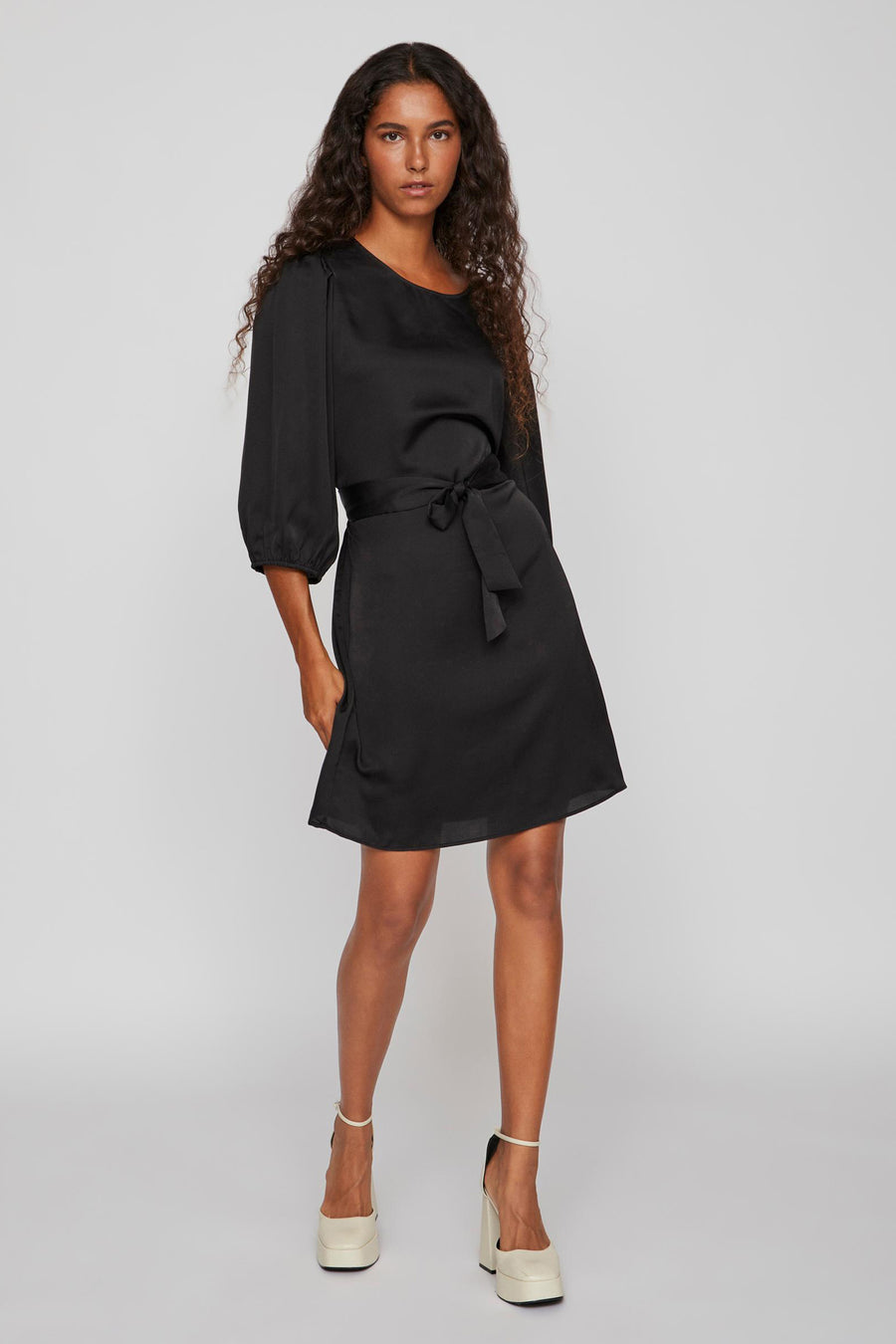 Robe &agrave; manches longues - noir