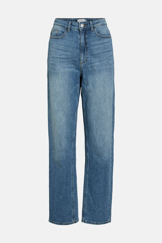 Jean bleu moyen droit de VILA, avec une structure denim classique et des surpiqures traditionnelles.