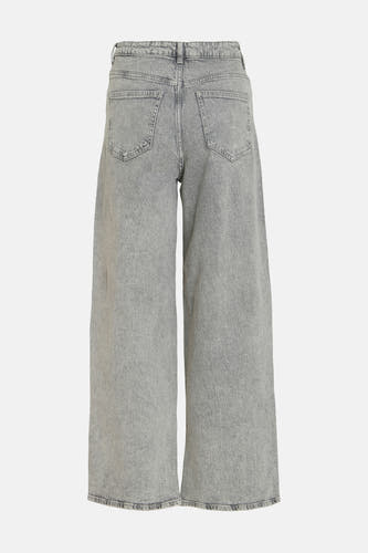 Jean en denim gris clair large de VILA, avec des poches arrière et une texture stonewashed.