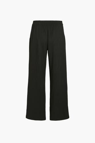 Zwarte broek van VILA® met wijde pijpen en elastische tailleband.