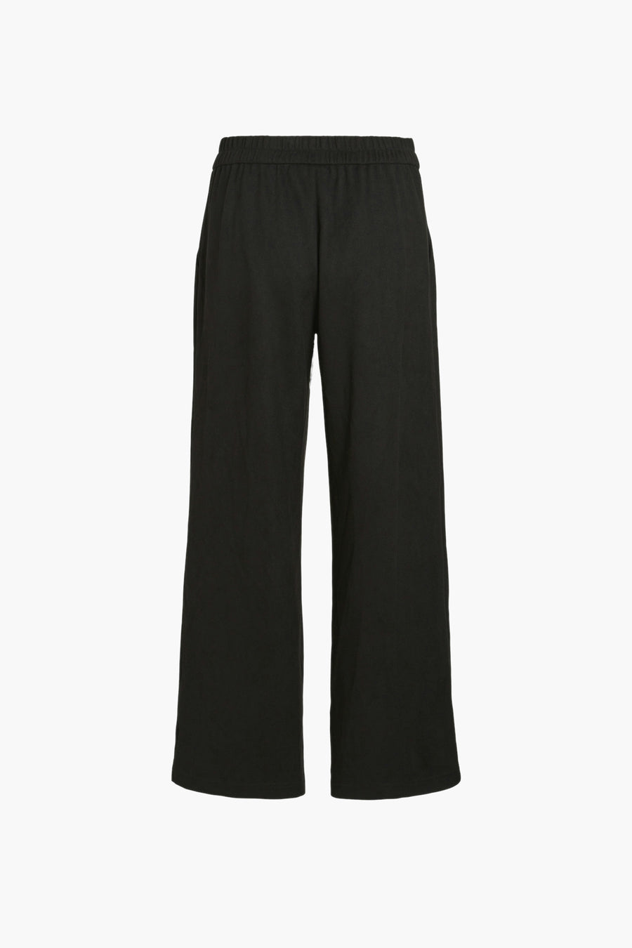 Zwarte broek van VILA® met wijde pijpen en elastische tailleband.