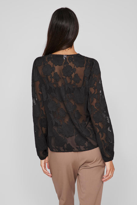 VISIRID L/S V-NECK TOP / B
