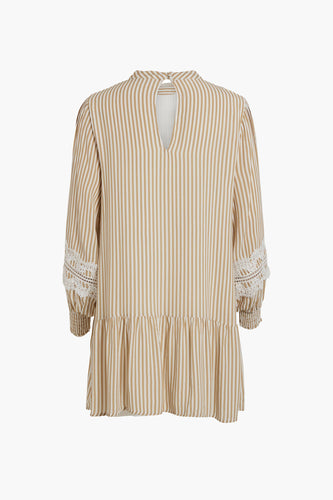 VIGARA HIGH NECK L/S LACE SHORT DRESS