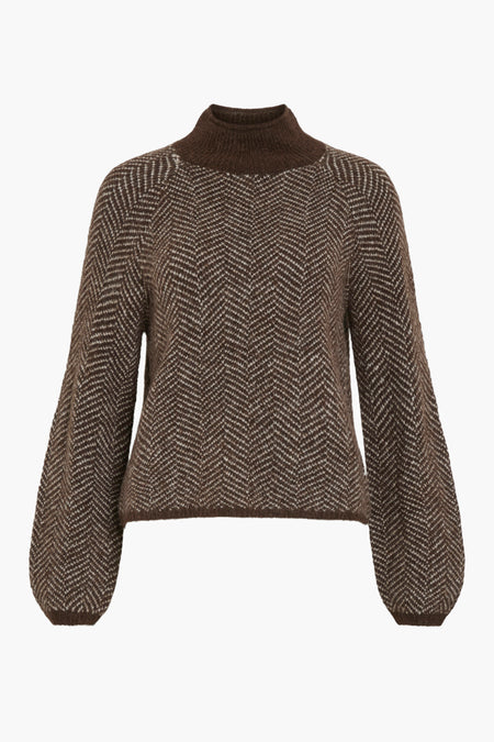VILORY HIGH NECK L/S KNIT TOP - NOOS