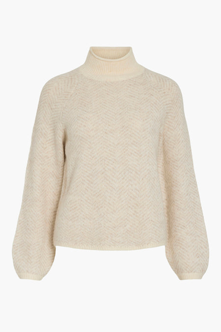 VILORY HIGH NECK L/S KNIT TOP - NOOS