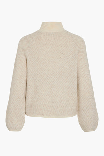 Pull met rolkraag - beige - VILA® - 7