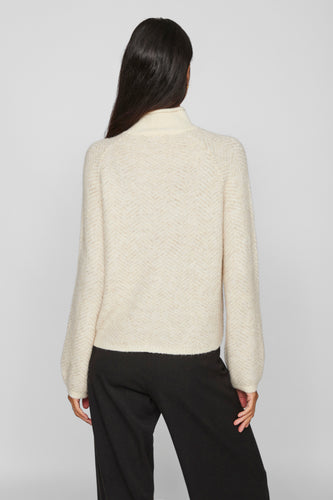 Pull met rolkraag - beige - VILA® - 7