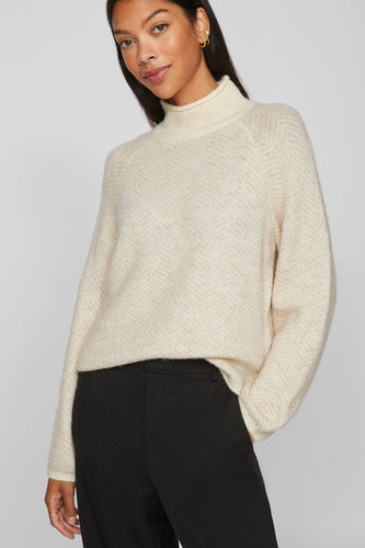 Pull met rolkraag - beige - VILA® - 7