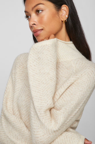 Pull met rolkraag - beige - VILA® - 7