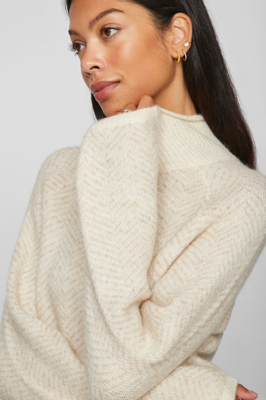 Pull met rolkraag - beige - VILA® - 7