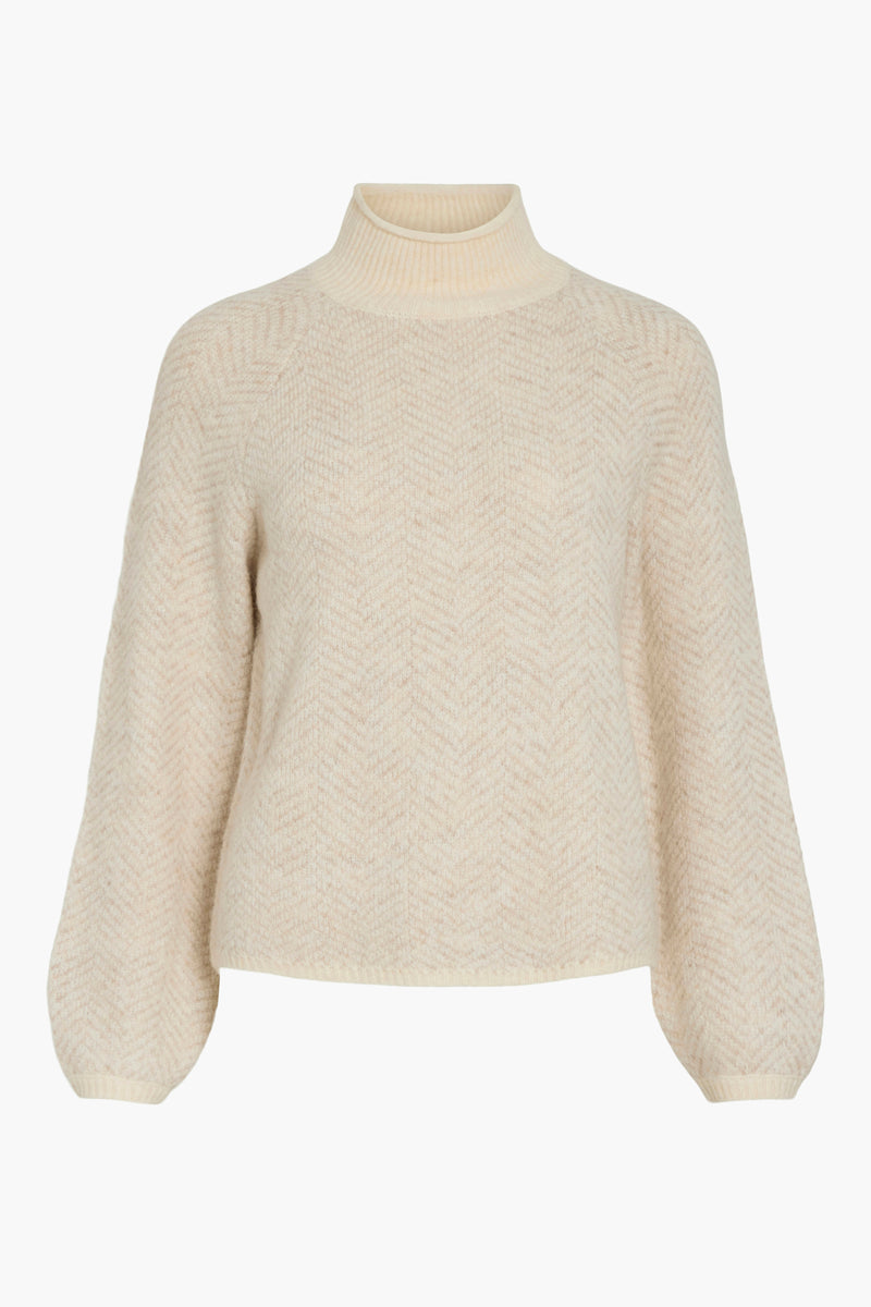 VILORY HIGH NECK L/S KNIT TOP - NOOS