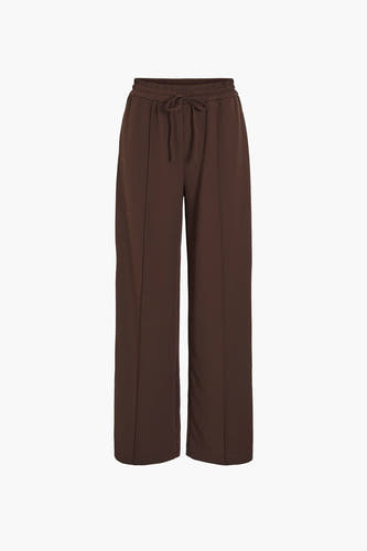Bruine broek van VILA met een elastische tailleband en een losse pasvorm.