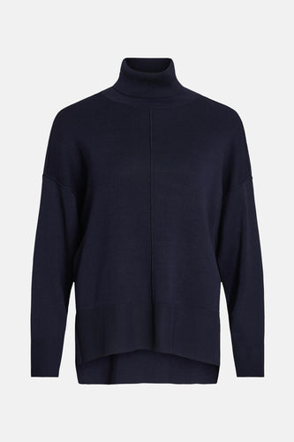 Pull met rolkraag - blauw - VILA®