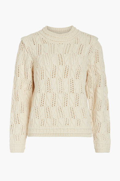 Pull met ronde hals - ecru