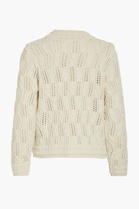 Pull met ronde hals - ecru