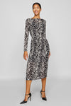 VILARINE NALA BOAT NECK L/S MIDI DRESS