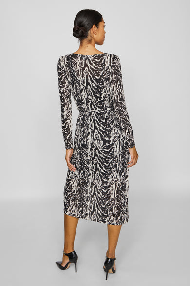 VILARINE NALA BOAT NECK L/S MIDI DRESS