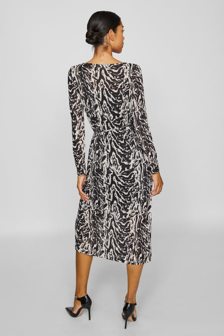 VILARINE NALA BOAT NECK L/S MIDI DRESS