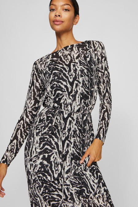 VILARINE NALA BOAT NECK L/S MIDI DRESS