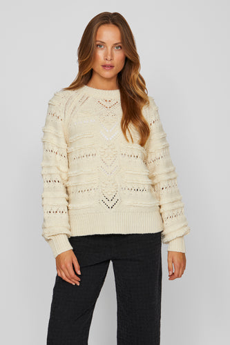 Pull met ronde hals - ecru - VILA®